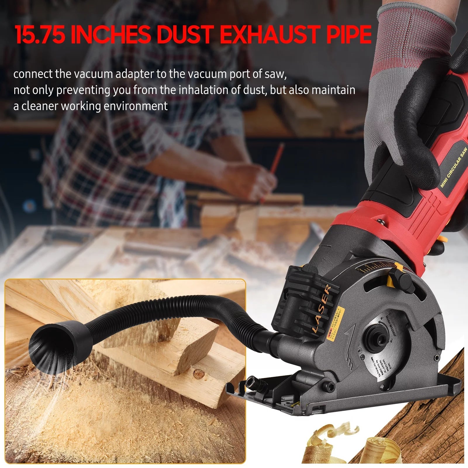 Mini Circular Saw 4.8Amp 3700RPM with Guide Scale Ruler R790