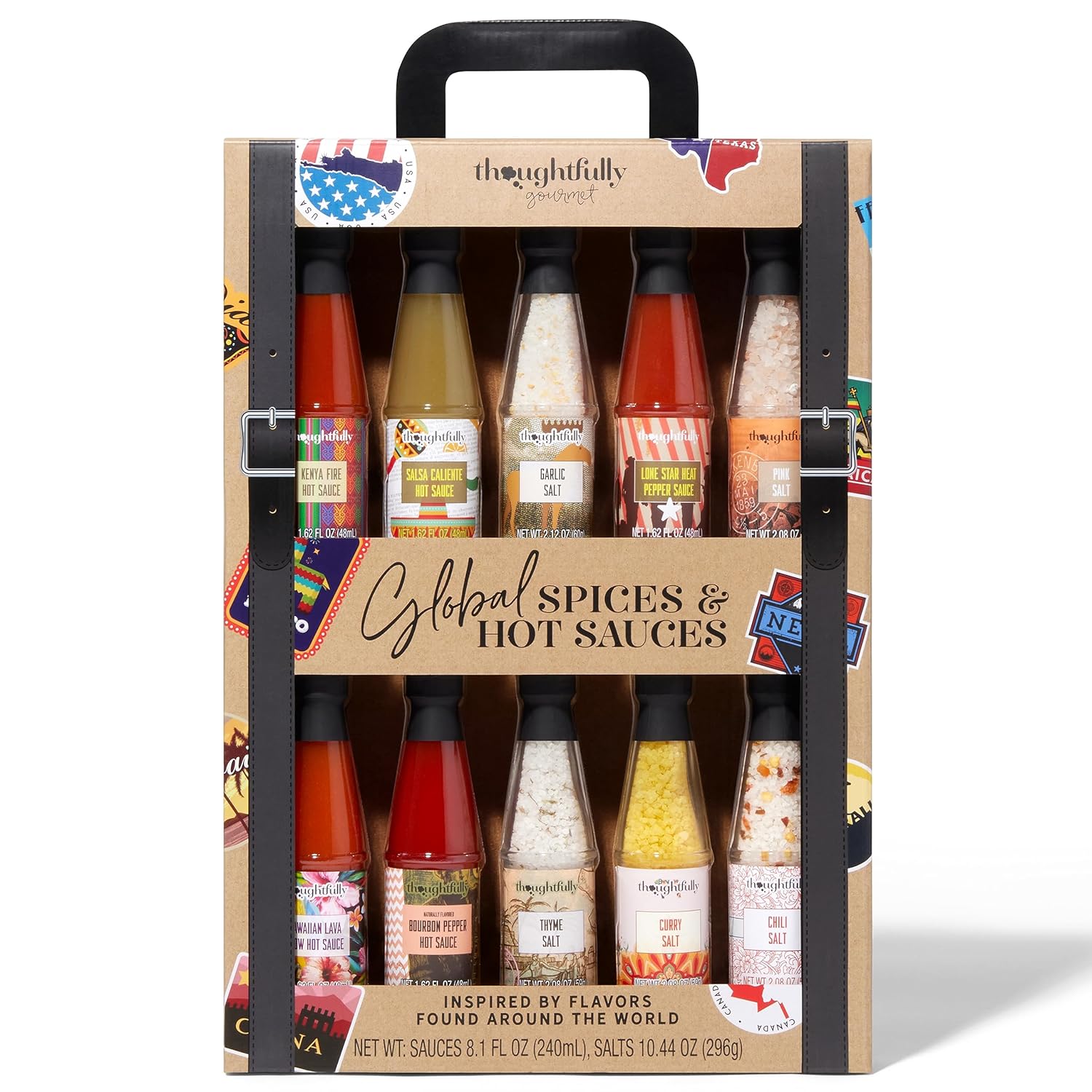 Global Spice and Hot Sauce Collection Gift Set, Set of 10 J584