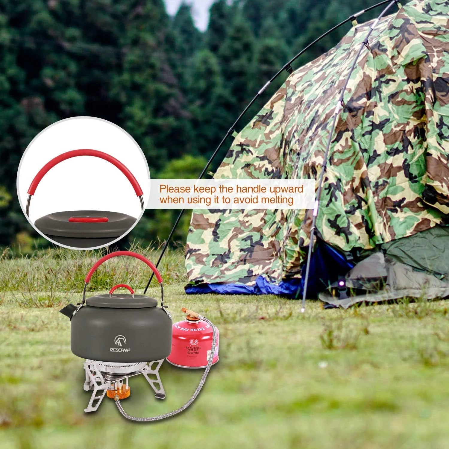 0.8L Small Camping Kettle with Carrying Bag H991568