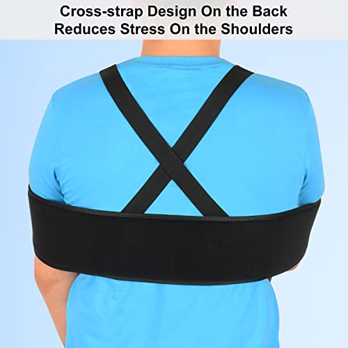 Adjustable Arm Sling Shoulder Immobilizer Support Brace, Black L51957