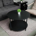 31.5 inch 2-Tier Rustic Wood Coffee Table with Open Shelf G5489