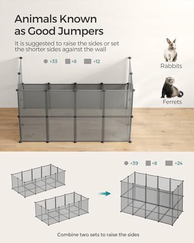 White 56.3 x 28.7 x 18.1 Inches Plastic Pet Playpen D33079
