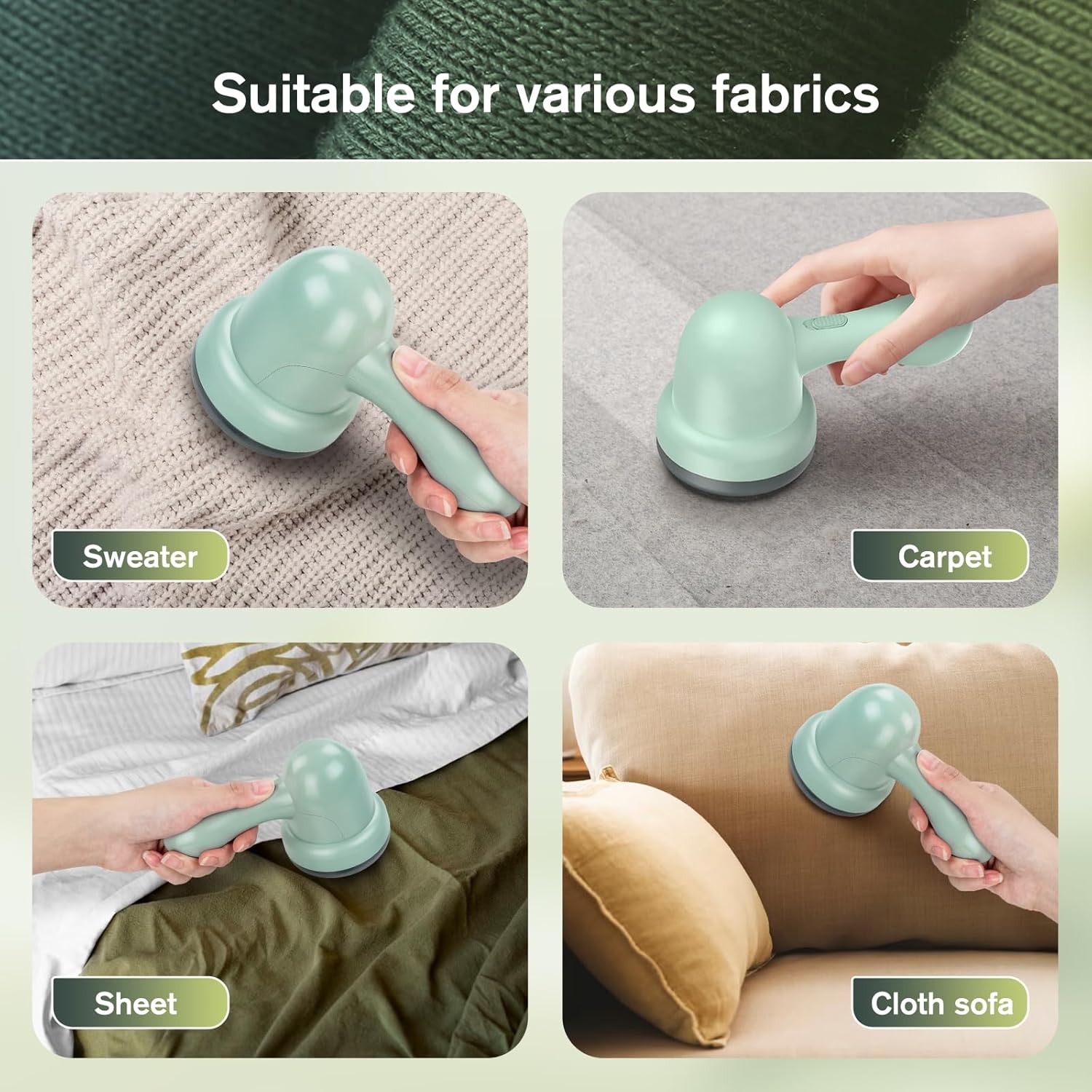 Electric Fabric Shaver with 2 Replaceable Stainless Steel Blades Q7627