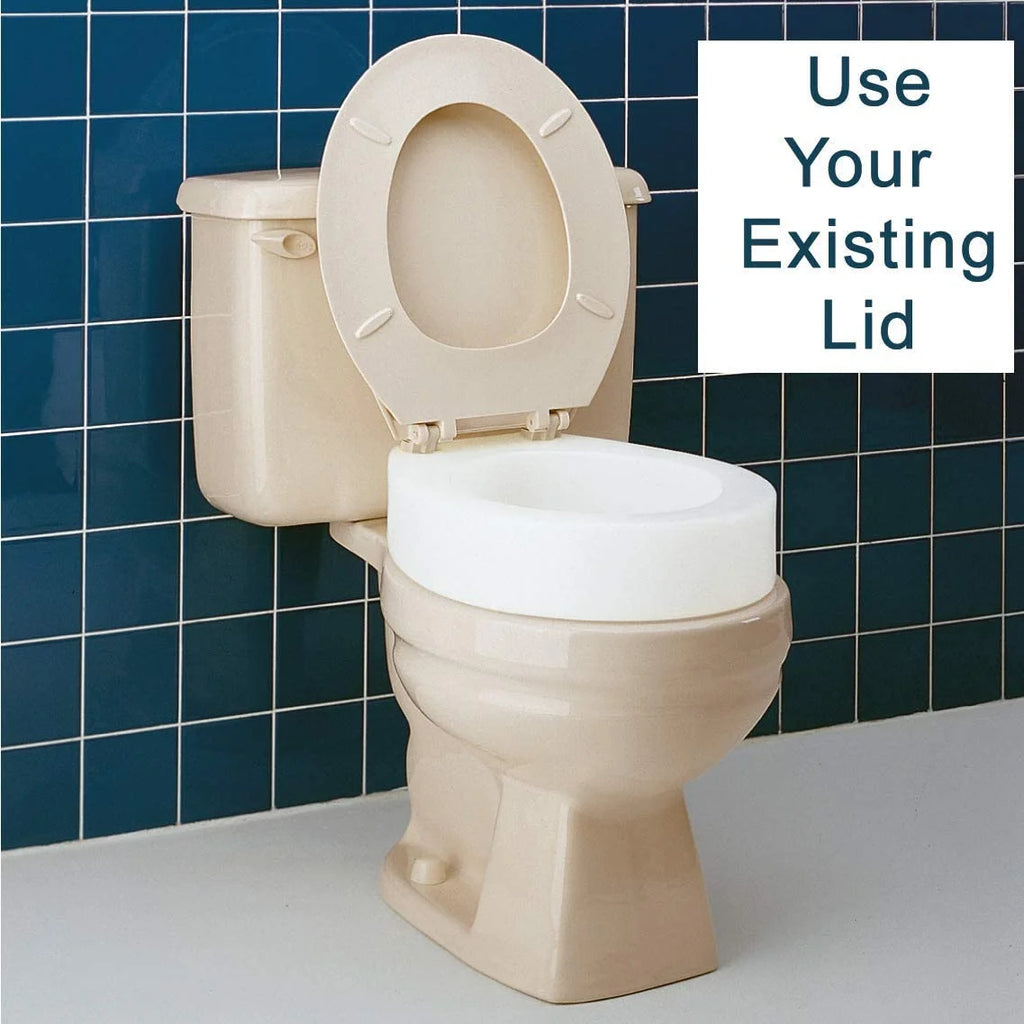 Raised Toilet Seat, White, 300 lb Capacity Q69347