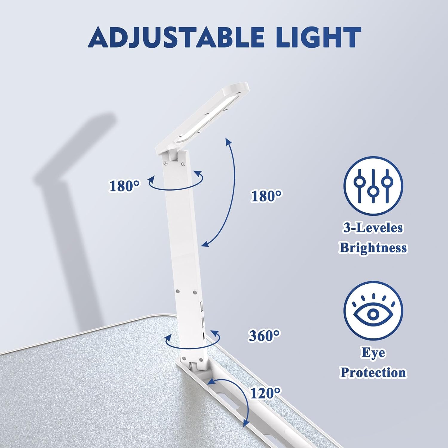 Grey Adjustable Lap Desk with Led Light T29966