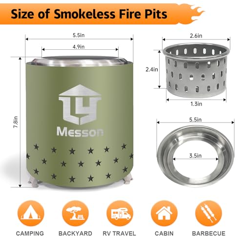 Stainless Steel Tabletop Fire Pit with Stand and Travel Bag A9115