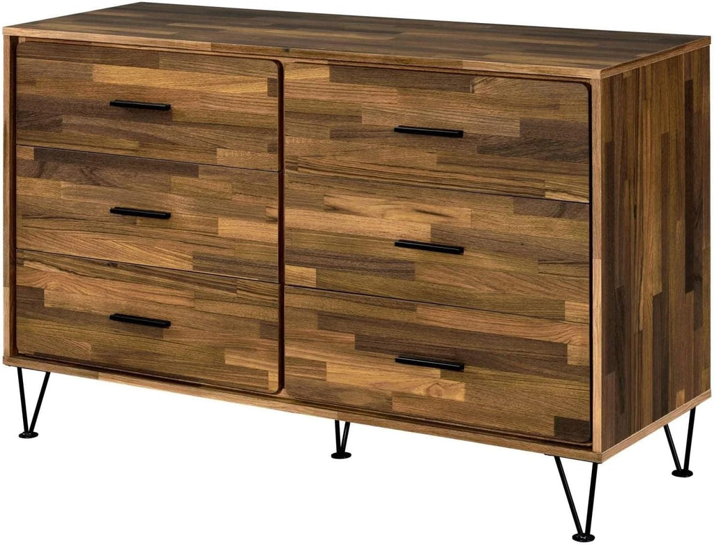 6-Drawer Wooden Dresser Walnut Finish Z7850