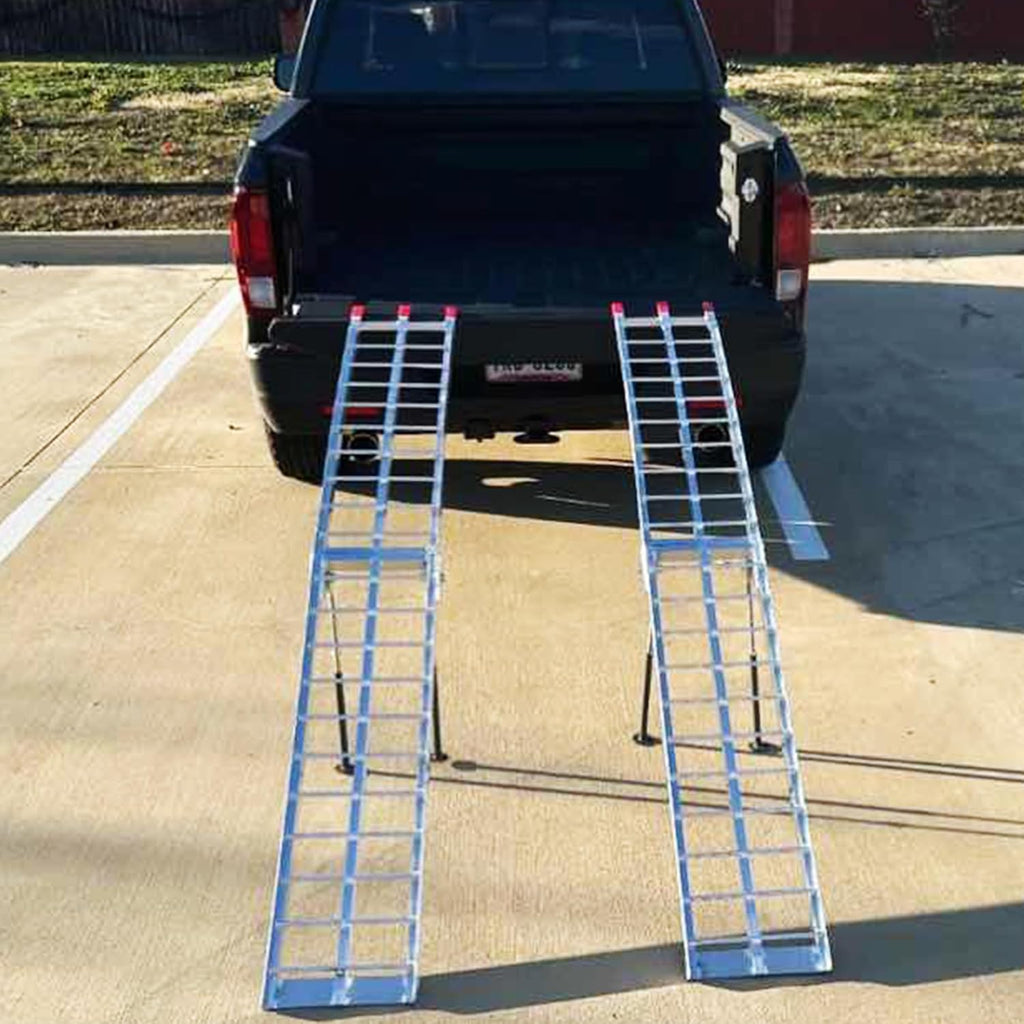 7.5ft Aluminum Folding ATV Ramps with Removable Support Legs, 2pcs Z48518