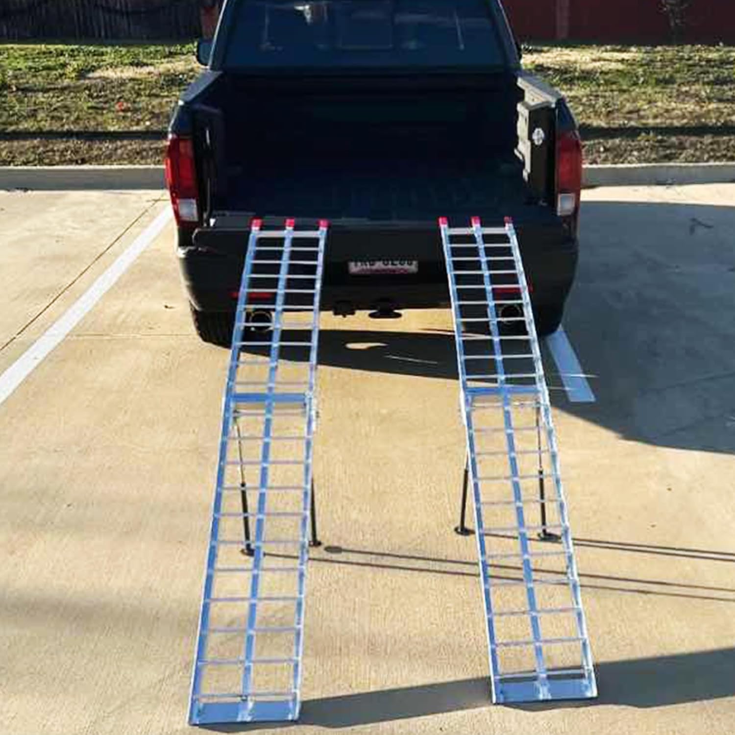 7.5ft Aluminum Folding ATV Ramps with Removable Support Legs, 2pcs Z48518