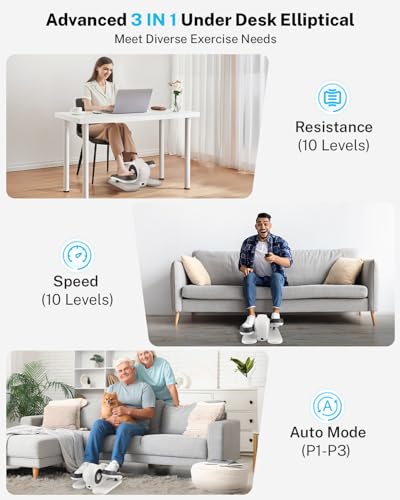 3-in-1 Mini Seated Pedal Exerciser with 10 Resistance Levels G825