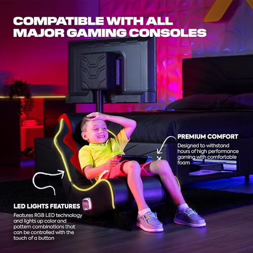 Foldable Bluetooth Audio Floor Chair with Headrest Mounted Speakers S6571
