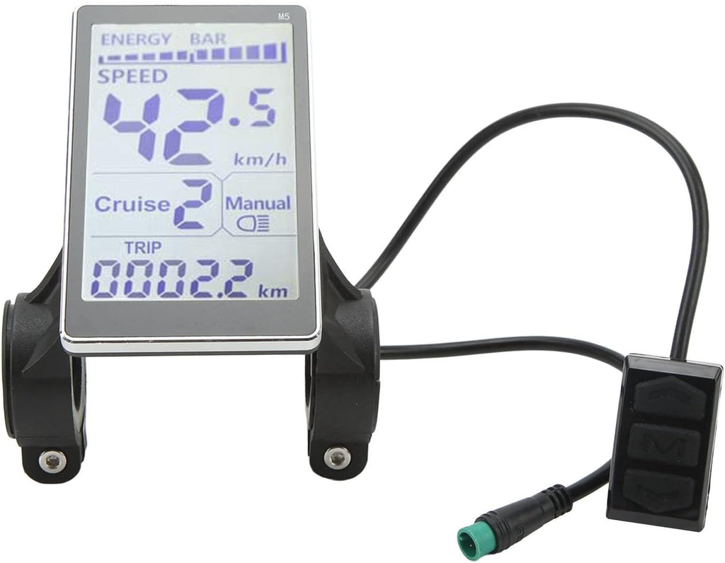 24V 36V 48V 60V 5 Pin M5 LCD Panel Screen for 31.8 22.2mm Handlebar Electric Bikes S50227
