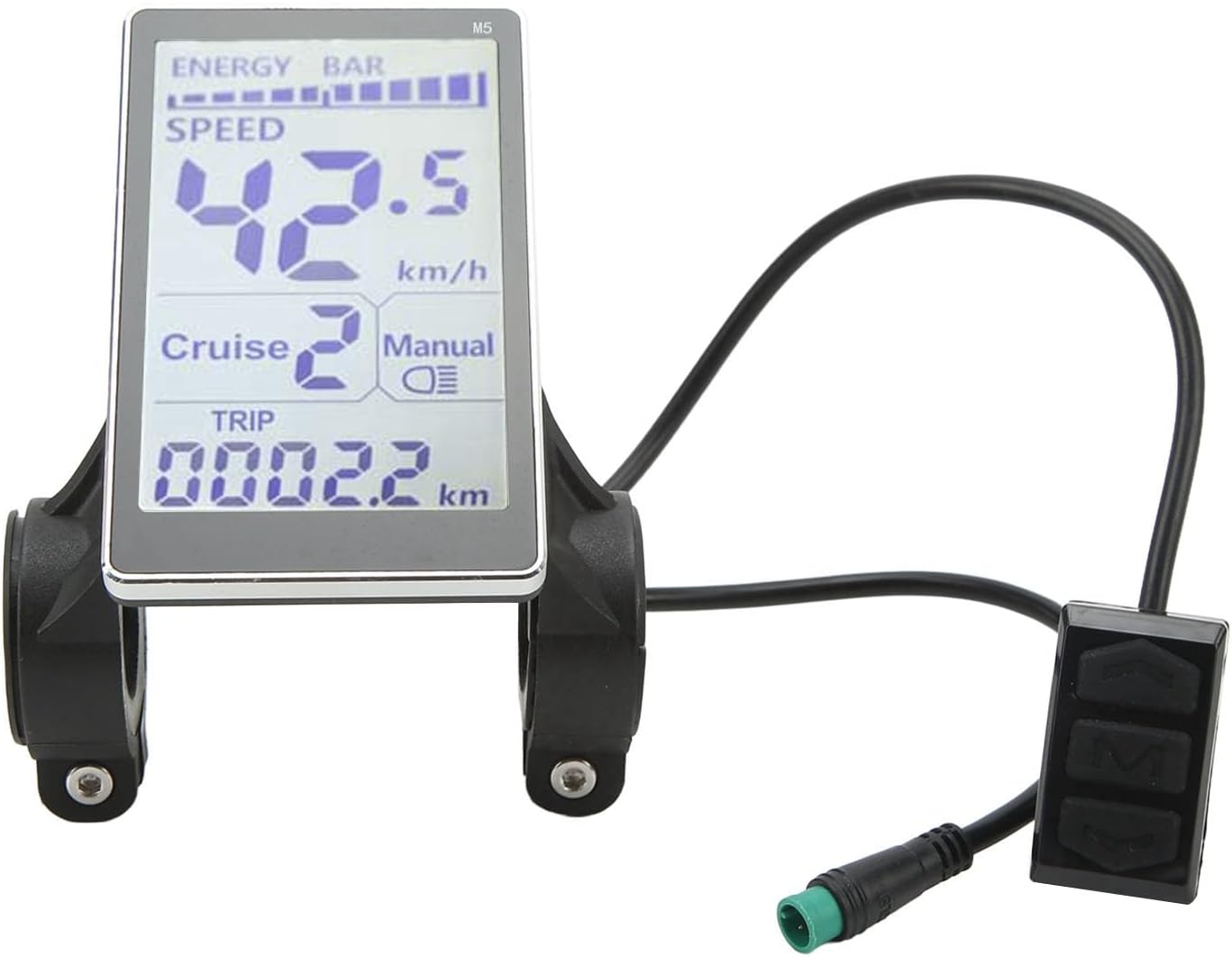 24V 36V 48V 60V 5 Pin M5 LCD Panel Screen for 31.8 22.2mm Handlebar Electric Bikes S50227