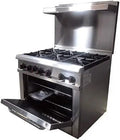 6 Burner Commercial Range and Oven, Stainless Steel, 211000 BTU B604