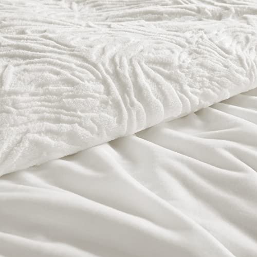 White Fluffy Queen Duvet Cover Set M364