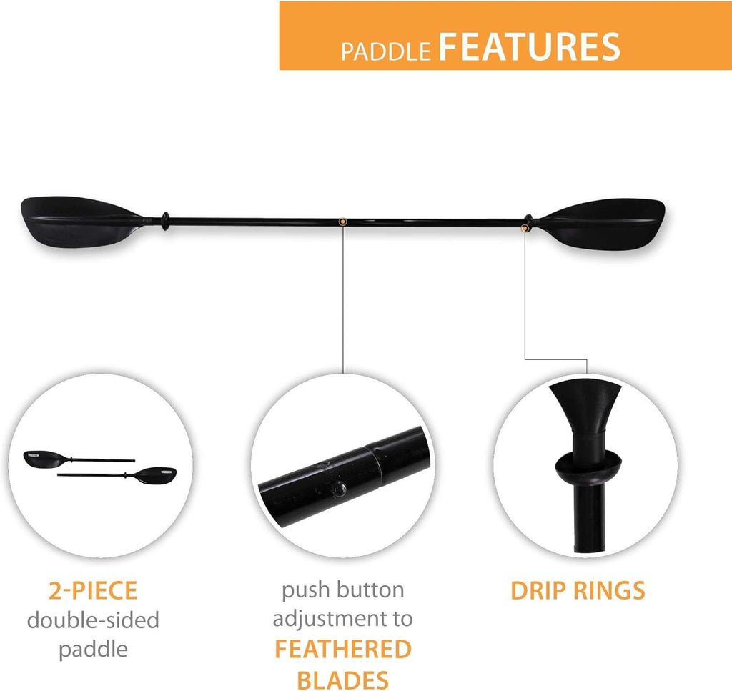 Black 86.6 inches Kayak Paddle N17475