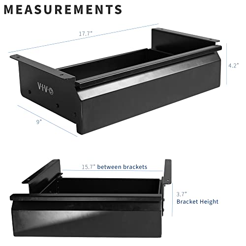 Black 33 inch Under Desk Sliding Pull-out Drawer S35162