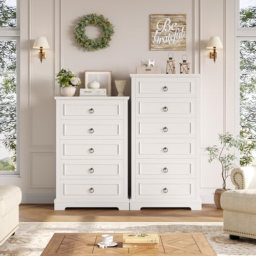 6 Drawer Tall Wood Dresser Z403