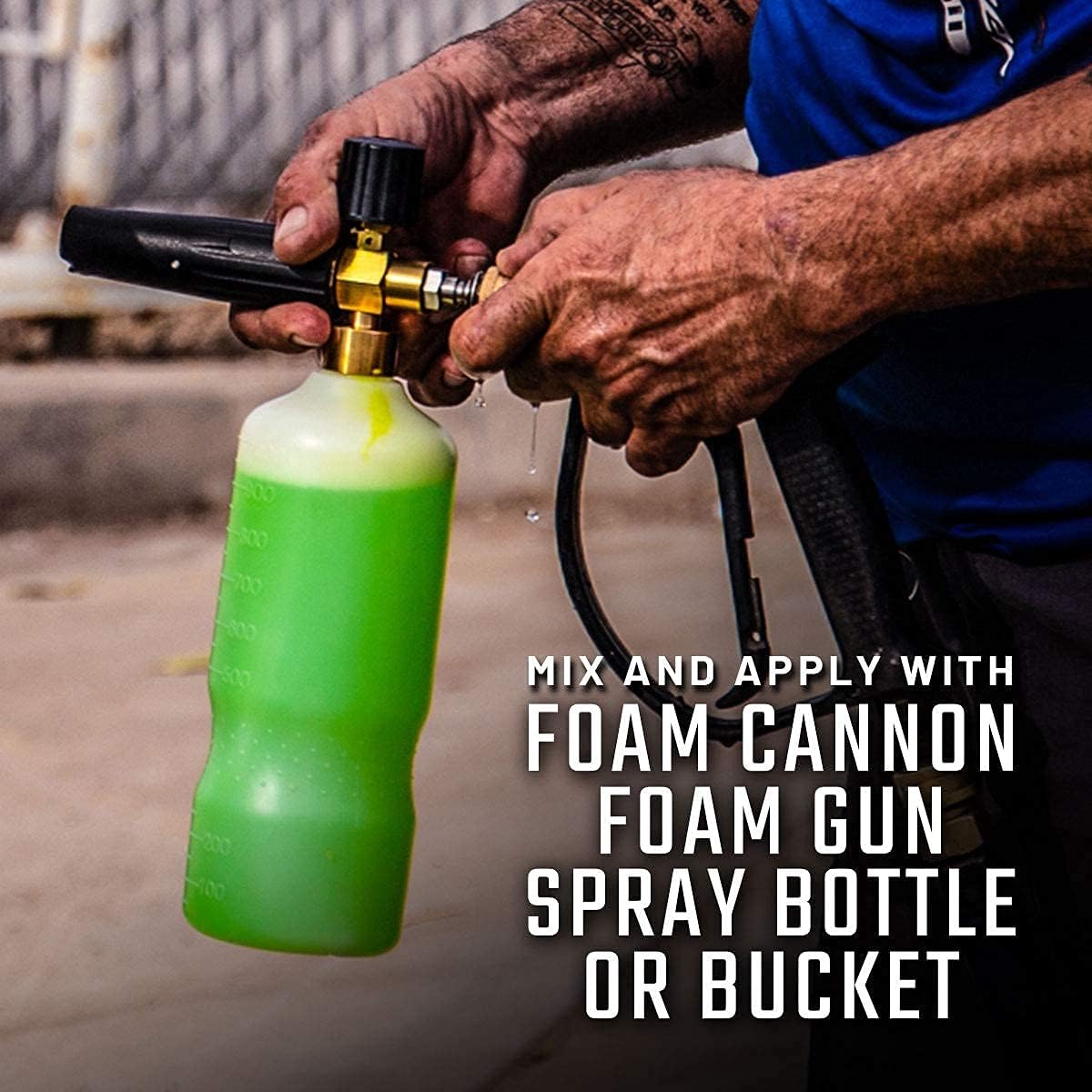 Pressure Washer Foam Cannon, Scrub Brush, and Off-Road Wash Super Concentrated Extra-Thick Soap (32 oz.) A675