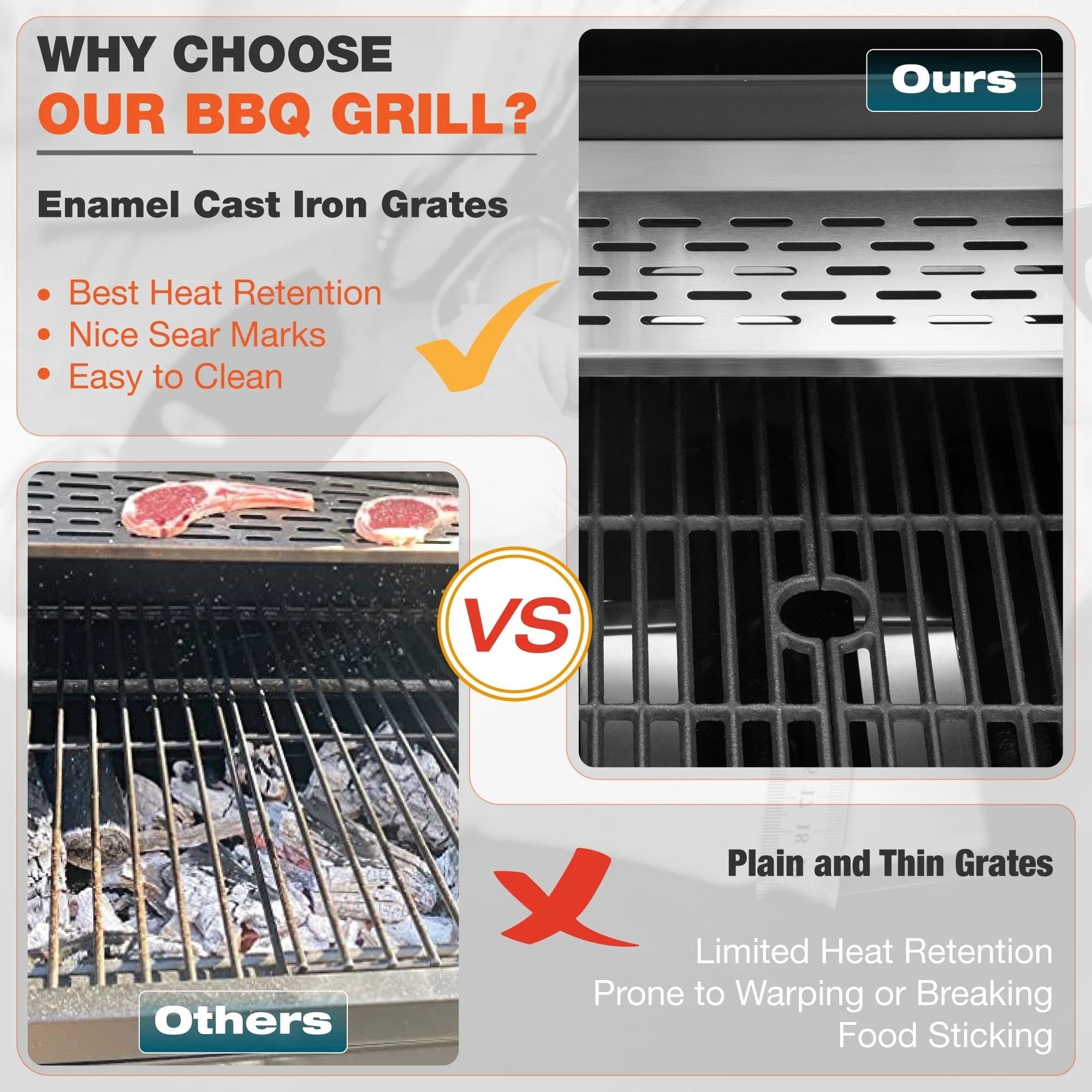Dual Fuel Gas and Charcoal Grill Combo with Side Burner U5718