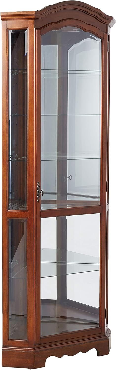 Medium Brown 5-Shelf Corner Curio Cabinet U79689