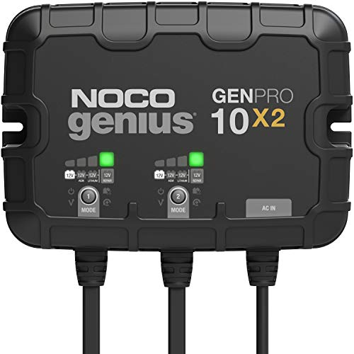 2-Bank 20A Onboard Waterproof Marine Battery Charger for Lead-Acid & Lithium Batteries C64588