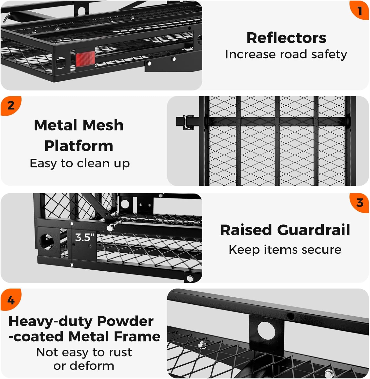 500 LBS Capacity Heavy-Duty Hitch Mount Mobility Scooter Carrier with Foldable Ramp P24996