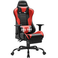Black Gaming Chair with Footrest and Massage Lumbar Support B966634