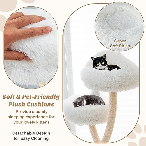 70" Tall Cat Tree with Scratching Posts and 3 Cozy Perches O453