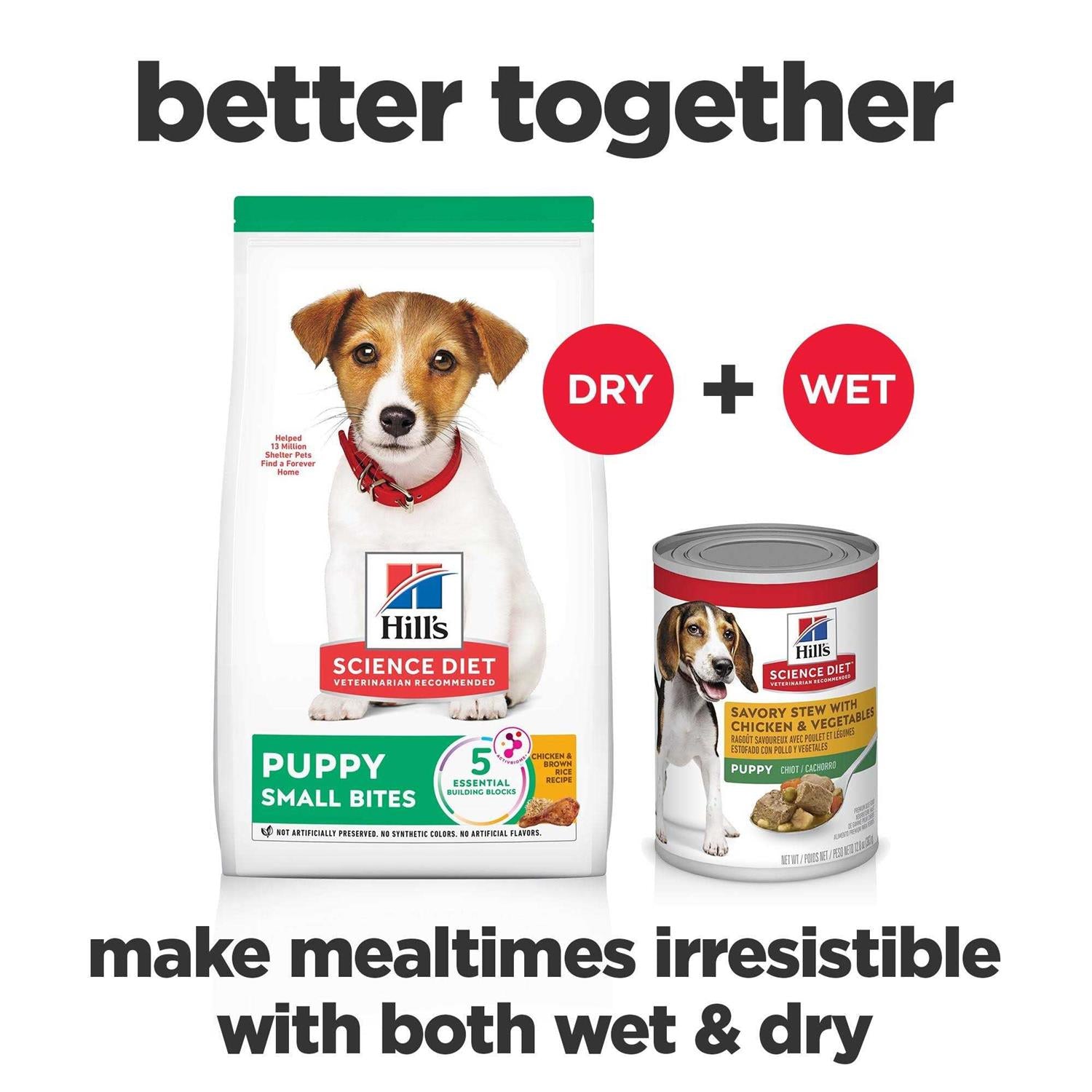 Puppy Small Bites Chicken Recipe Dry Dog Food W71736