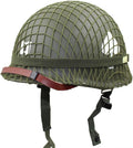Green M1 Helmet Replica with Net and Canvas Chin Strap R4872