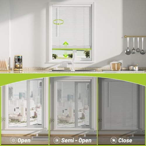 Cordless Room Darkening Mini Blinds 35" W x 64" H White P883569