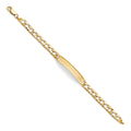 14k Yellow Gold Polished Cuban Link ID Bracelet A4895
