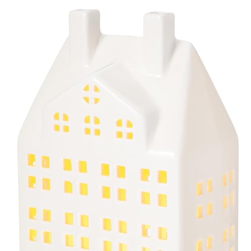 White Ceramic Christmas Village House with Lights U97315
