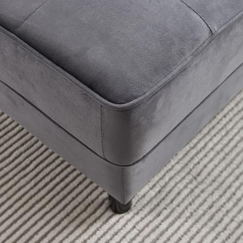 64" Upholstered Velvet Chaise Lounge with Left Armrest & Lumbar Pillow B400570