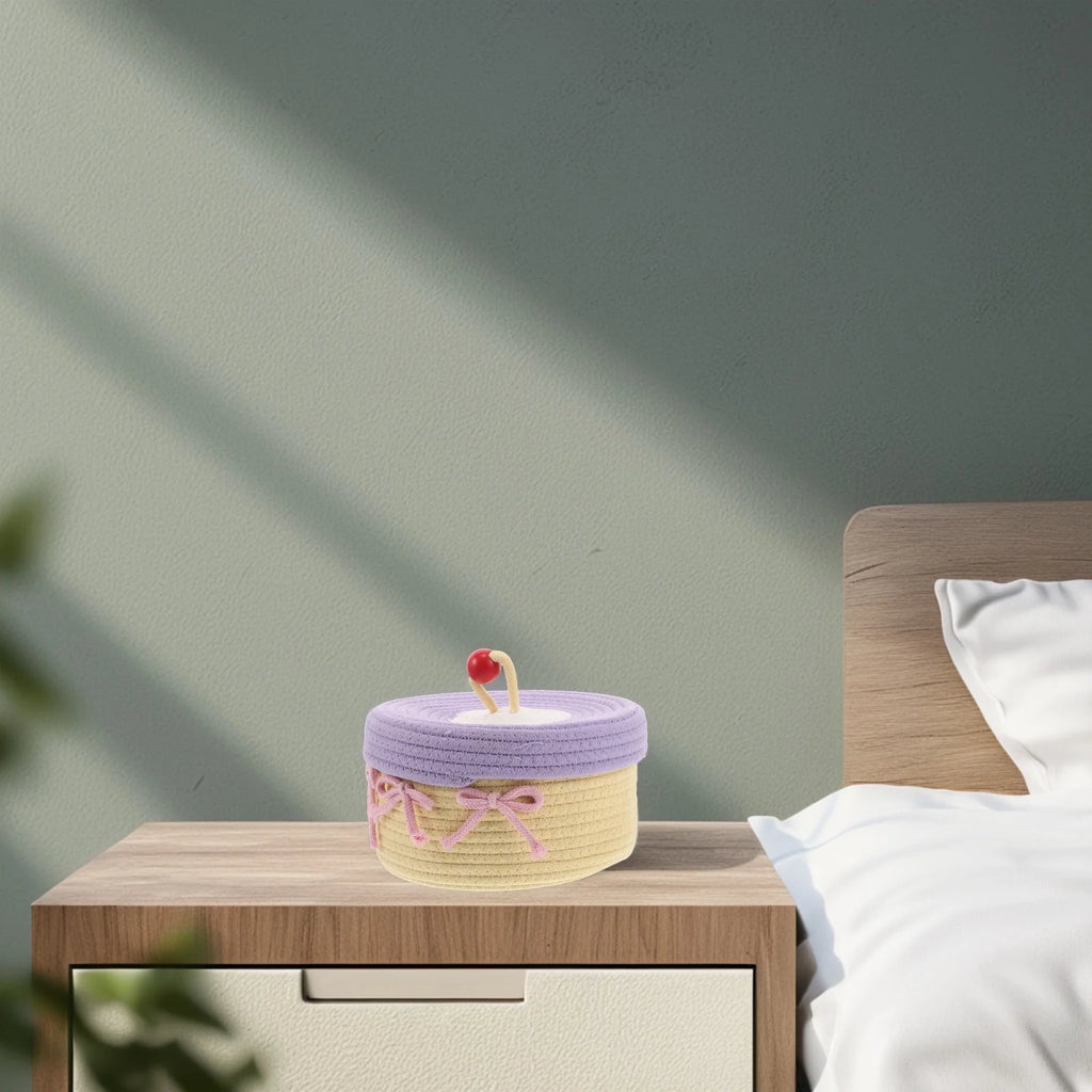 Woven Cotton Rope Basket With Lid H38975