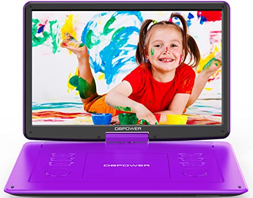 17.9" Portable DVD Player with 15.6" HD Swivel Screen, Blue Q539074