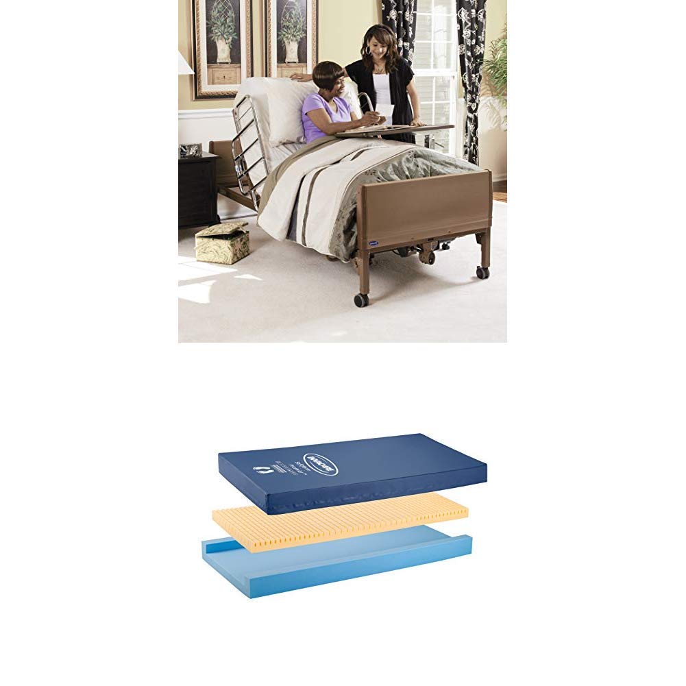 Full-Electric Hospital Bed with Innerspring Mattress and Full Bed Rails U364898
