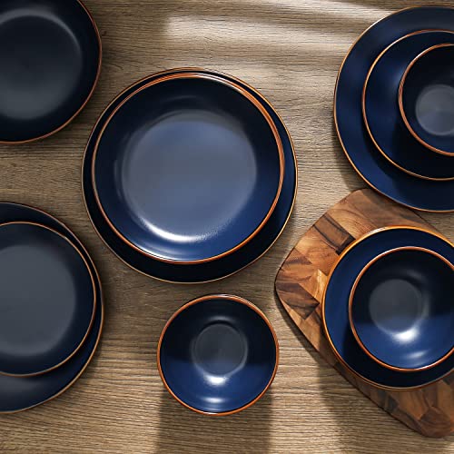 32 Piece Stoneware Dinnerware Set for 8, Blue E7743