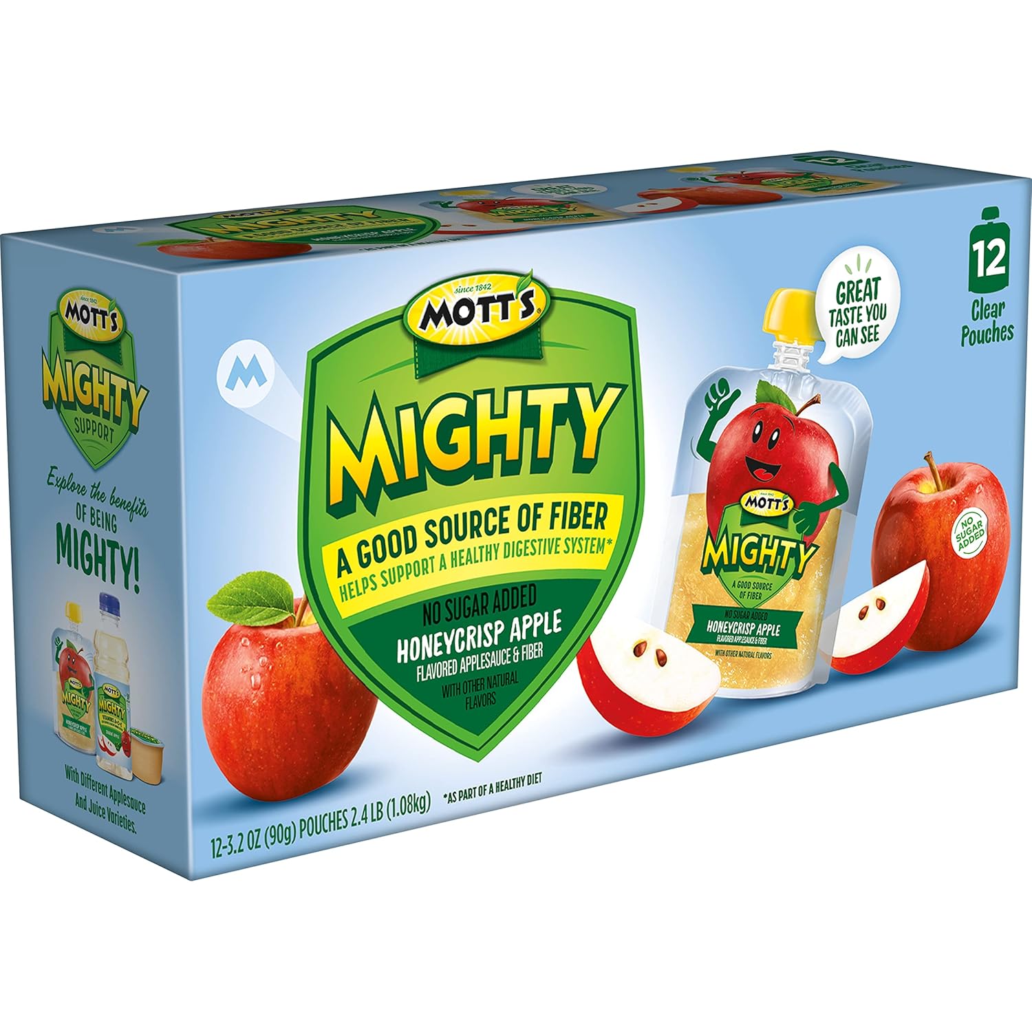 12 Pack 3.2 Oz Honeycrisp Apple Applesauce Pouches L179