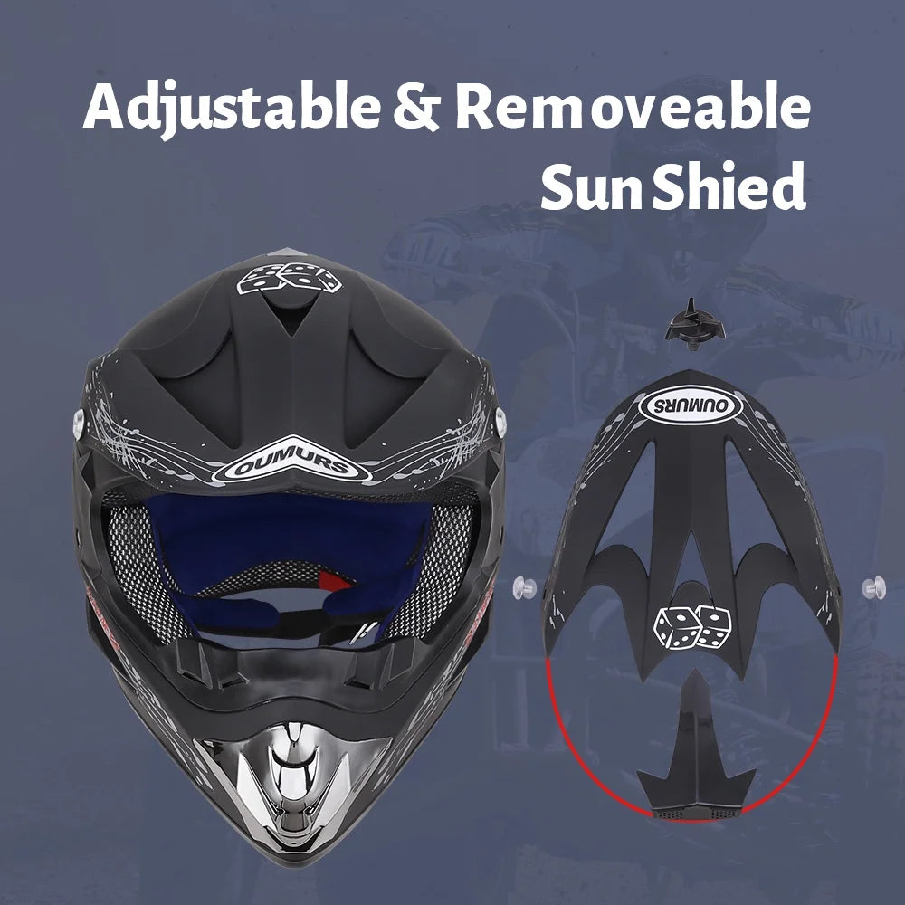 Black Open Face Off-road Motorcycle Helmet J91804