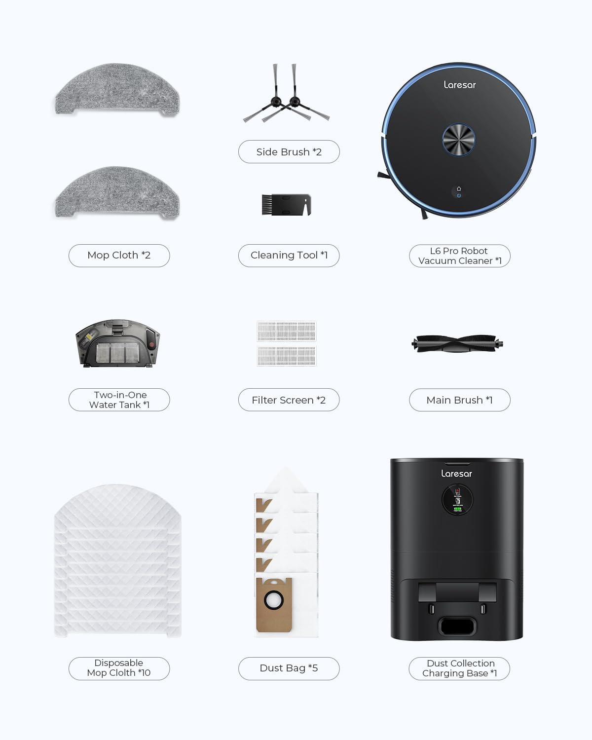 3 in 1 Robot Vacuum and Mop Combo with Self Emptying Station K8842