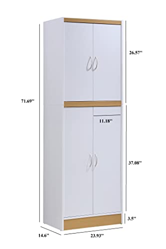 4 Door Kitchen Pantry with Four Shelves, Chocolate H95878