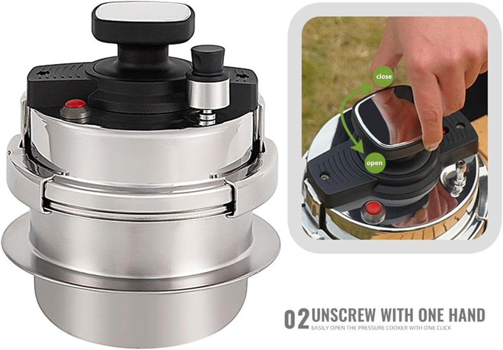 Compact Pressure Cooker with Double Caliper Locking Lid I866