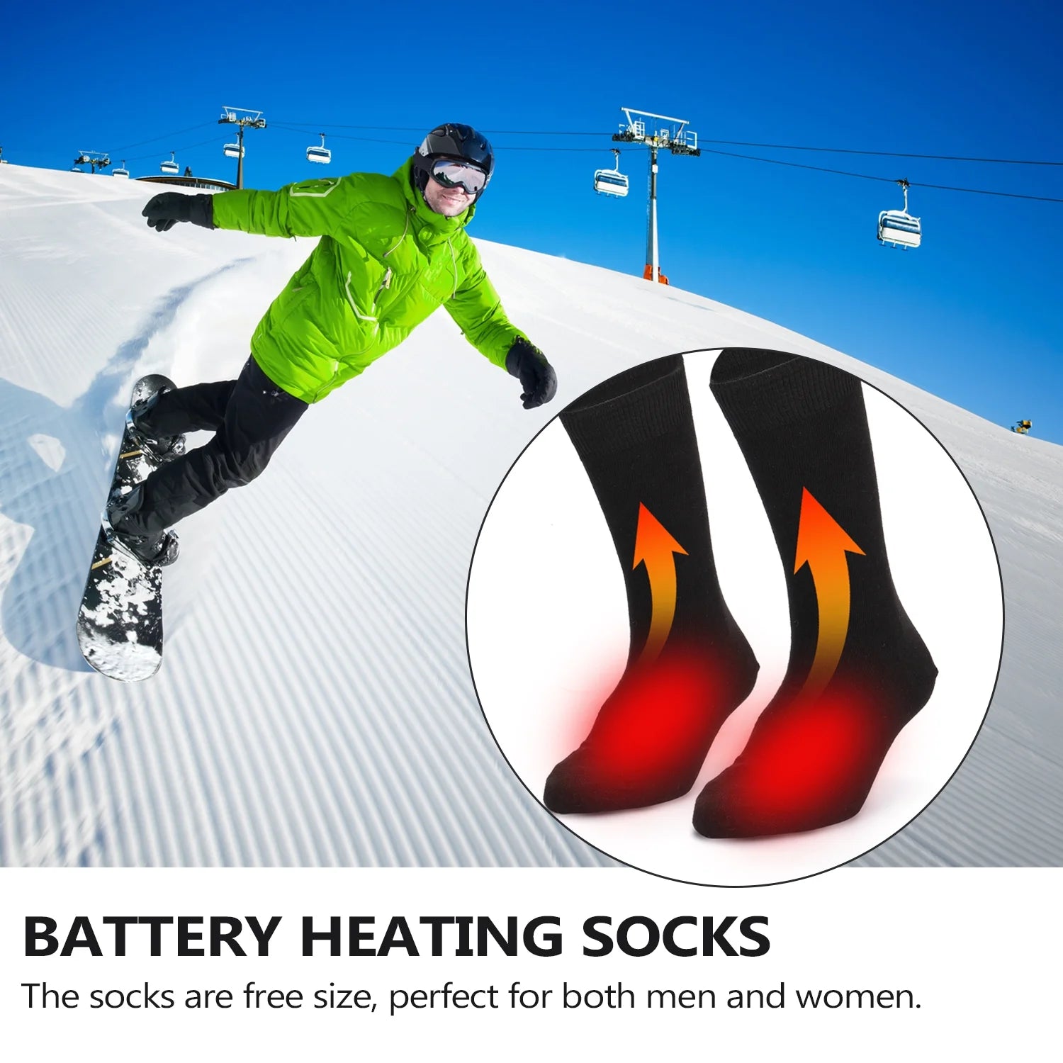 Electric Heated Socks Battery Powered Warm Winter Socks Z96081