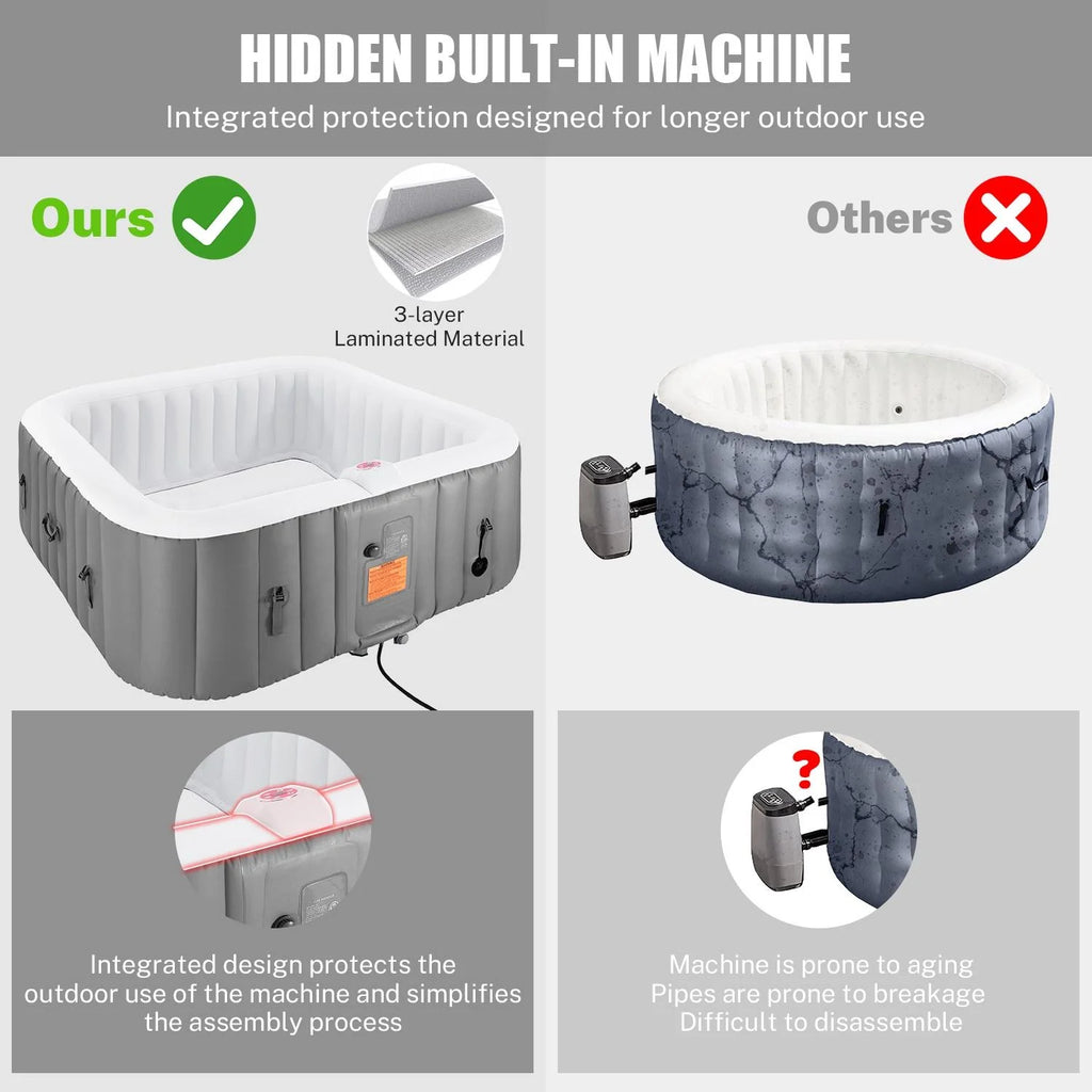 Inflatable Hot Tub with Lockable Cover Z90418