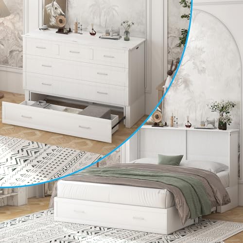 Queen Size Murphy Bed with Tri-Fold Mattress R58728