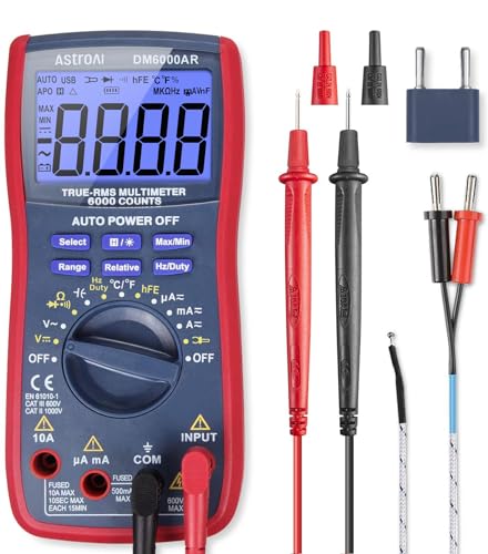 Digital Multimeter TRMS 6000 Counts Auto-Ranging Tester K45223
