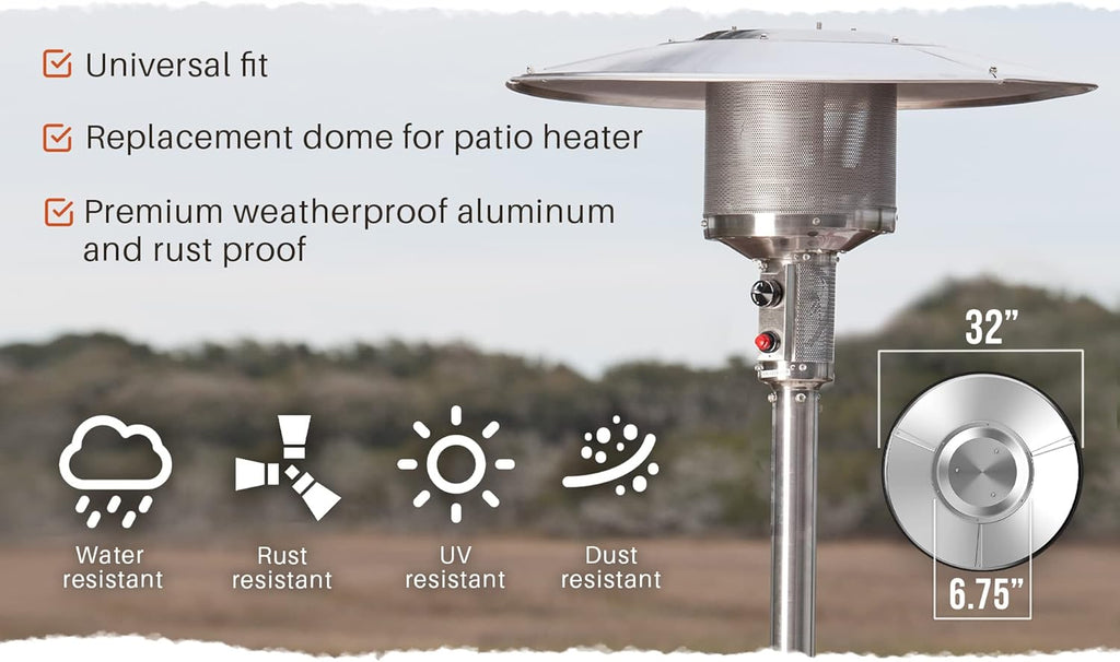Patio Heater Aluminum Reflector Shield 32" Round O755