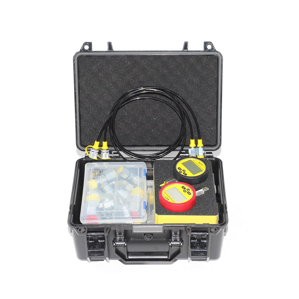 Hydraulic Pressure Test Coupling Kit, Pressure Gauges Set, Test Hose, BSPP ORFS JIC Hydraulic Swivel Run Tees Set Repair Tools X278